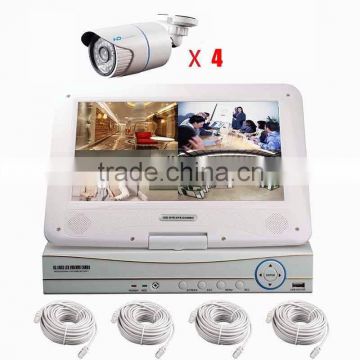 4ch 4pcs poe cameras ip cctv systems ip camera systems internet cameras with monitor p2p onvif cloud