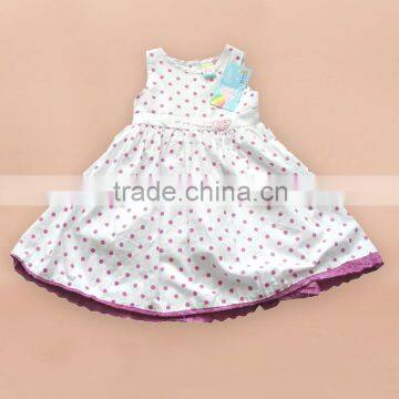 cotton children summer girls dresses printing+lace summer dresses