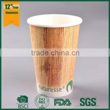 Compostable 12oz PLA single wall paper cup