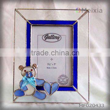 MF020433 tiffany style staind glass funny photo frame for wholesale holiday kids gift set