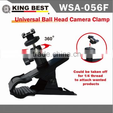 KINGBES Photo Studio Super Clamp Holder Flash Clip Mount With Mini Ball Tripod Head 1/4" Screw For Backdrop Flash Light Stand