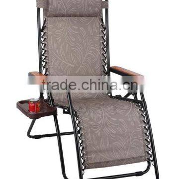 Outdoor Portable Foldable Sun Deck Chair With Armrest