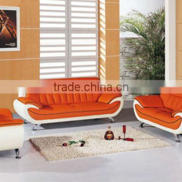 2013 new design, 1st layer yellow cattle leather classic 1+2+3 sofa set, italy style leather sofa furniture price 602-14