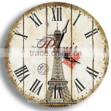 Cheap Eiffel Tower Glass Wall Clock Wholesale Promot Wall Clock photo-1