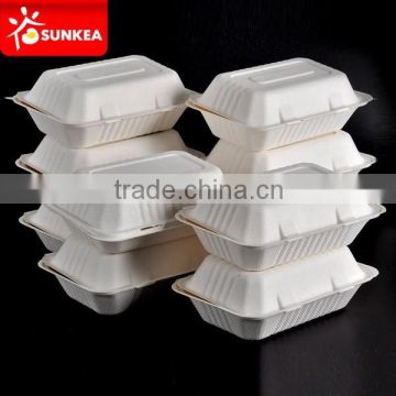 Home compostable sugarcane pulp fast food bagasse box                        
                                                Quality Choice