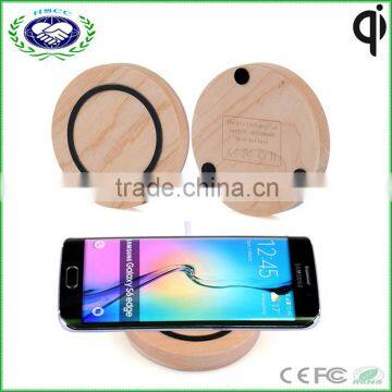 Natural real maple wood wireless phone charger pad QI charger for smart phone