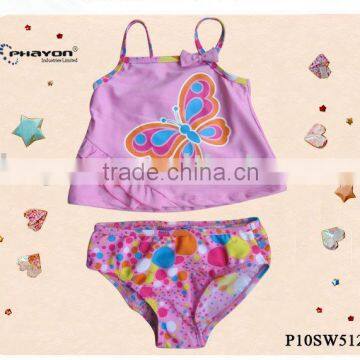 string shoulder child bikini products 2-10y pink/flowers