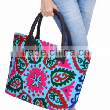 Embroidery Suzani Handbag Women Tote Shoulder Bag Indian Designer Boho Bag Beach Bag