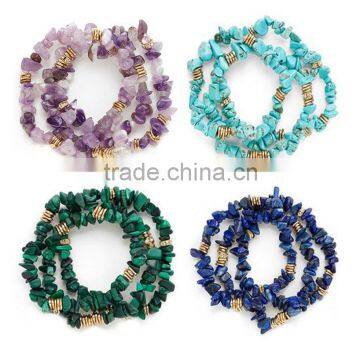 Sequin stone stretch stacked bracelet