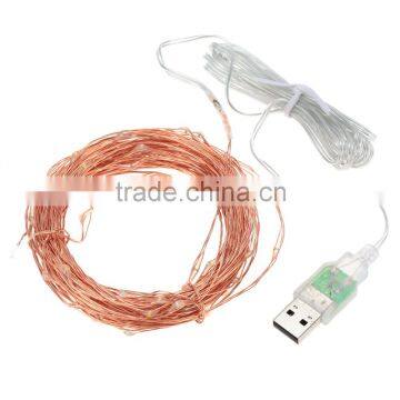 10M 33ft 100 Led 5V USB Powered Outdoor Warm White/RGB Led Copper Wire String Lights Christmas Festival Wedding Party Decoration photo-3