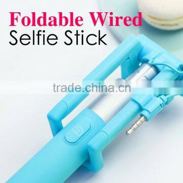 No need Charge No Bluetooth Foldable Wired Selfie Stick, Mini Monopod With 3.5mm Cable for OPPO Design Android & IOS