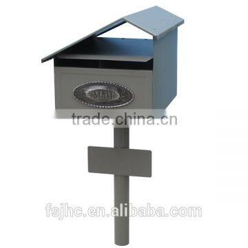 Foshan JHC-1051 Post Mounted Mailbox/Decorative Letterbox/Metal Postbox/Garden Suggesttion Box