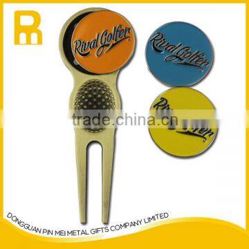 cheap metal golf divot tool with different ball markers for wholesale