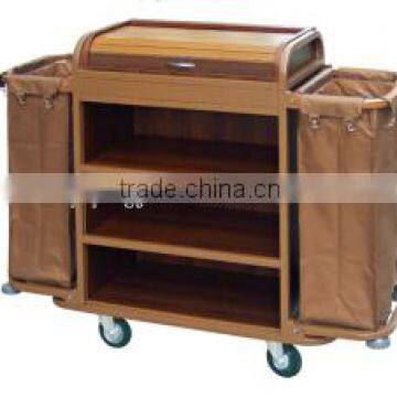 hotel stainless steel housekeeping cart service trolley