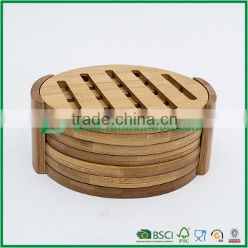 FB1-4010 bamboo Restaurant hot insulation mat 6 pcs of a set tableware