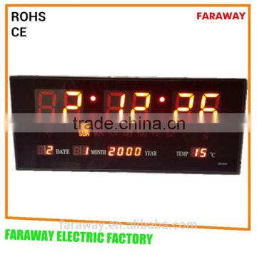 ABS led digital clock for hotel with date, temperature and alarm