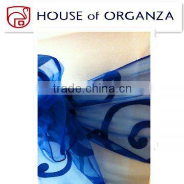 100% Polyester Crystal Flocked Organza