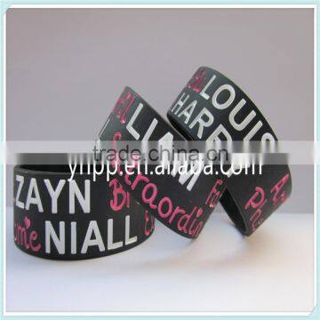 Debossed and Ink-filled Colour Silicone Wristband Promotional Bracelet