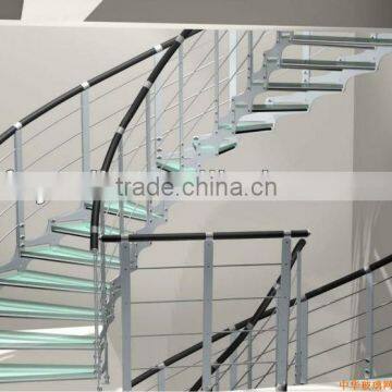 ironman-3 latest type arc stainless steel glass Stairs/staircases