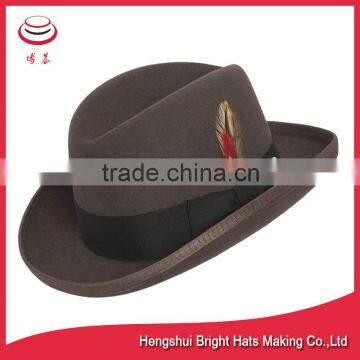 Fashionable Wool Felt Homburg Hat