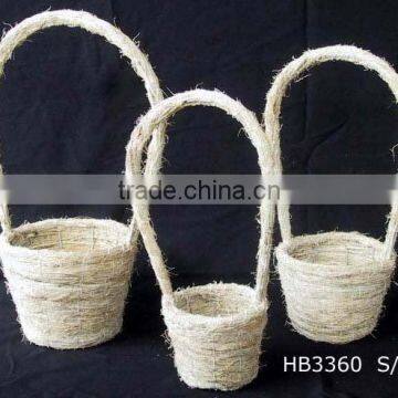 handing flower basket,handle basket,flower pot basket,flower planter,rattan basket,garden decoration,wicker basket