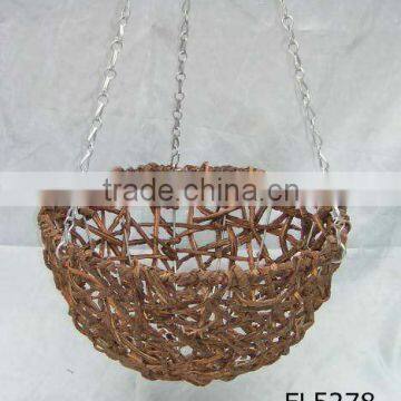 Natural Hand Woven Wicker Hanging Basket