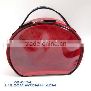 2015 clear PVC semi rigid bag with PU handle wholesale in Shantou