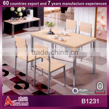 A1231 portable and easy-assemble MDF 5PCS dining table and chairs set