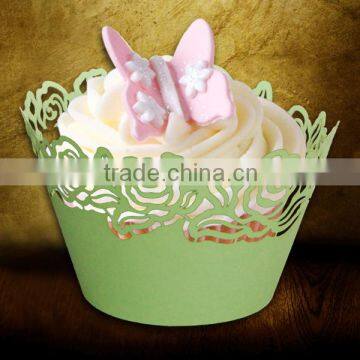 personalized pearl paper cup cake wrapper for wedding party decoration