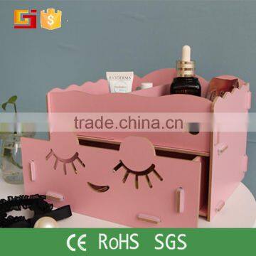 Wholesale Pretty Pink Handmade Houseware Fold Female Storage Comestic Box & Organizer for Living Room photo-4