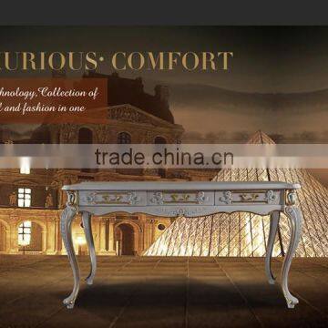 French Baroque Style Luxury Executive Office Desk/ European Classic Wood Writing Table/ Retro Furniture photo-3