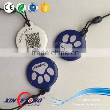 Unique QRcode NFC Epoxy Tag With Rope