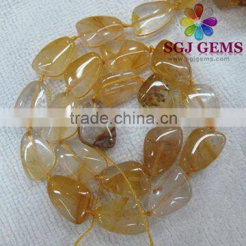 Semi Precious stone Yellow Iron Quartz beads,Rutilated Quartz Beads