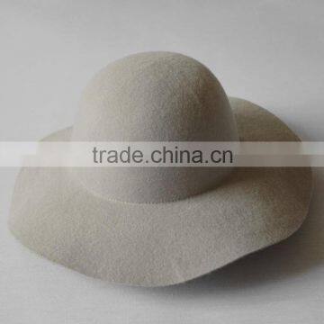 Fashion style ladies hats wide brim 100% wool winter floppy felt wool hat