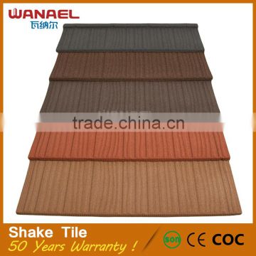 Free sample stone coated metal steel flat roofing tile for house program