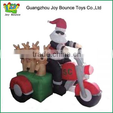 Funny! outdoor inflatable christmas santa with car