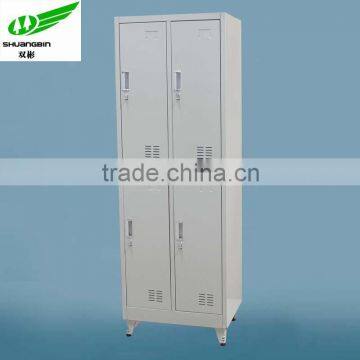 Double color 4 door metal locker/clothes smetal locker/gym metal locker