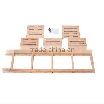 100% Natural Bamboo Bathroom Tower 5-Shelf Towel Storage Rack Shelving Bathroom Accessory photo-5