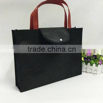 Foldable non woven shopping bag black colour