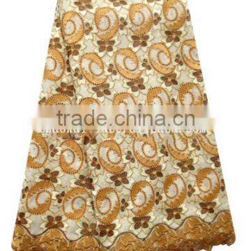2015 Fashion African high quality lace cotton embroidery lace fabric