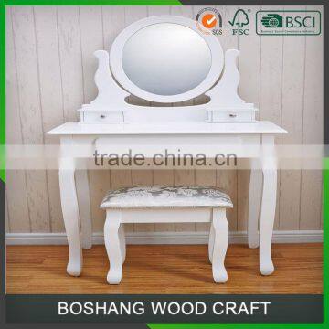 Bedroom Wood Dressing Table With Mirror