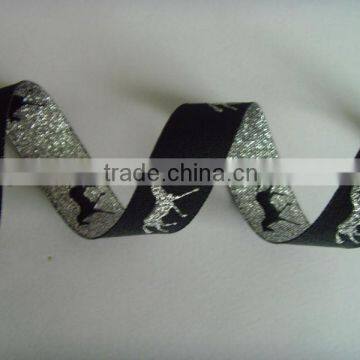 Silver metallic ribbon for horse rugs