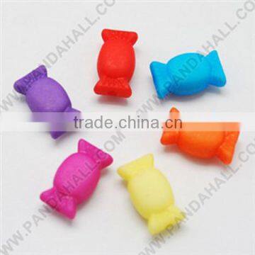 Mixed Acrylic Frosted Candy Beads, 15x8x8mm, hole: 2mm, about 760pcs/500g(MACR-S664-M)