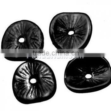 Alloy Bead Spacers, Black, Nickel Free, about 9.5mm long, 8.5mm wide, 1mm thick, hole: 1mm(EA11067Y-NFB)