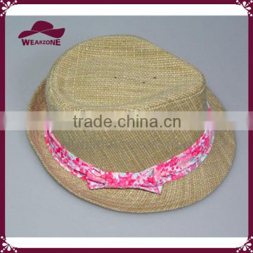 hot selling fashion girls straw hat straw fedora hat