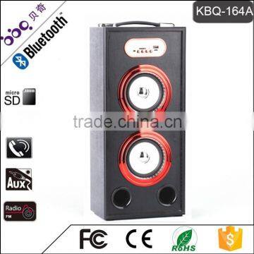 BBQ KBQ-164A 20W 2000mAh Multiple Designs Newest Plating Horn LED Screen Wooden Bluetooth Speaker photo-2