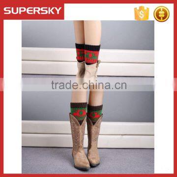 F260 Cute Women Winter Boot Cuff Snow Flake Pattern photo-2