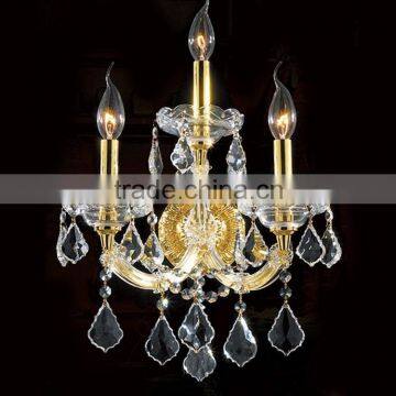 Antique Gold Cristal Chandelier Candle Wall Lamp for Wedding Hall Decoration