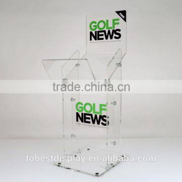 detachable printed acrylic newspaper display stand,acrylic magazine stand,acrylic brochure display stand