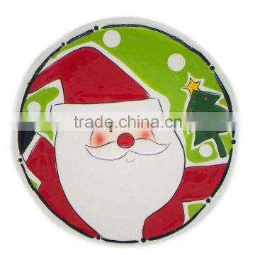 Round ceramic plates Christmas hand-painting design